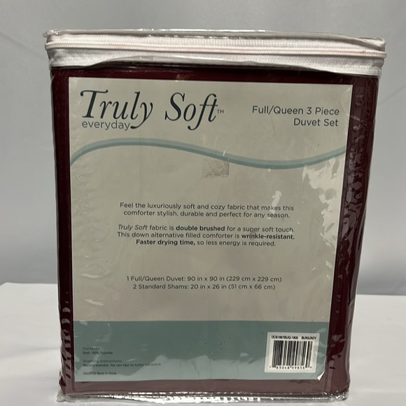 Truly Soft everyday Full/Queen 3 Piece Duvet Cover Set, Color: Burgundy - Picture 5 of 6